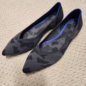 Rothy's Point Gray Camo Flats